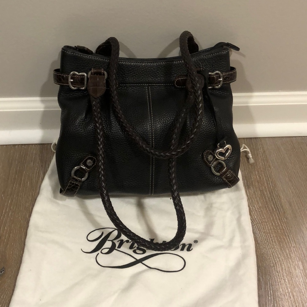 Brighton leather black and brown handbag vintage